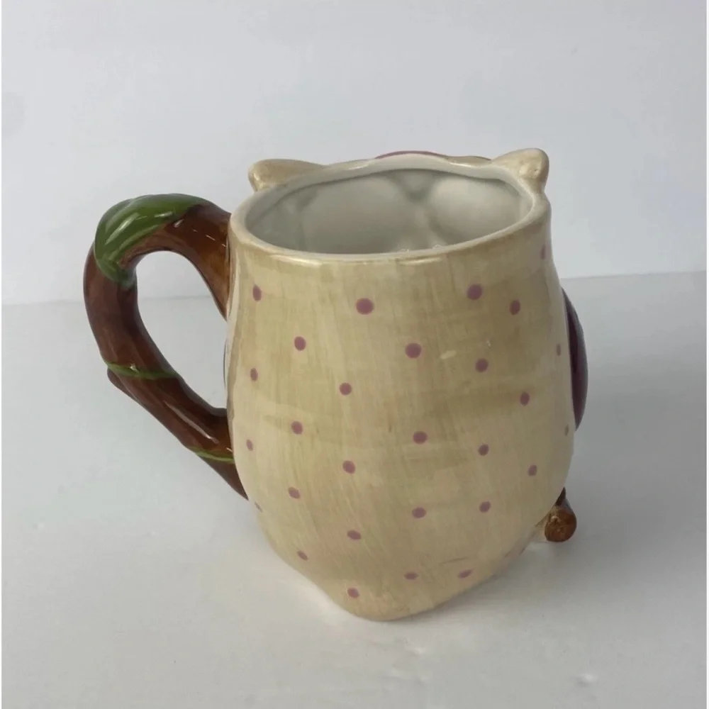 Pier 1 Imports Hand Painted Owl Coffee Mug Ceramic